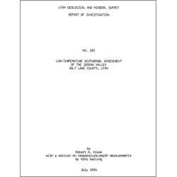 Report of Investigation 185, Report of Investigation-185, RI 185, RI185, klauk, robert, robert h., rob, rob h., bob, bob h., r.h., r. h., rh