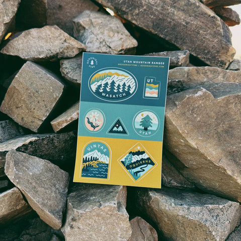 Utah Mountain Ranges Sticker Sheet