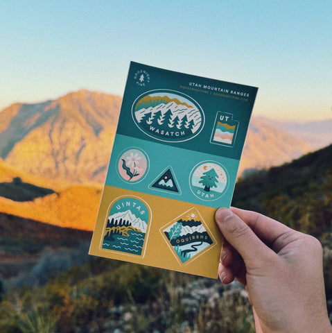 Utah Mountain Ranges Sticker Sheet