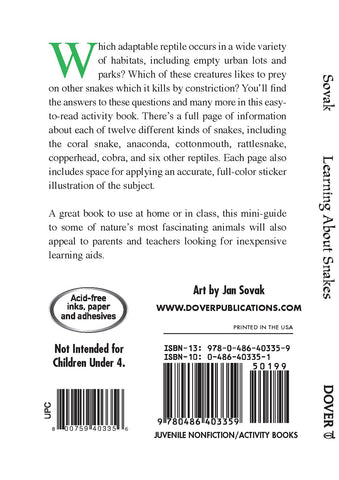 Learning About Snakes (Dover Little Activity Books: Animals)