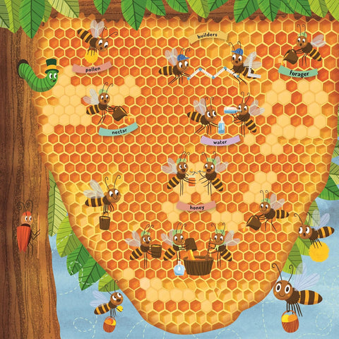 Discovering the Busy World of the Beehive (Happy Fox Books) Board Book Teaches Kids Ages 3-6 about Bees, Exploring a Hive with Each Page, plus Educational Facts and Vocabulary Words