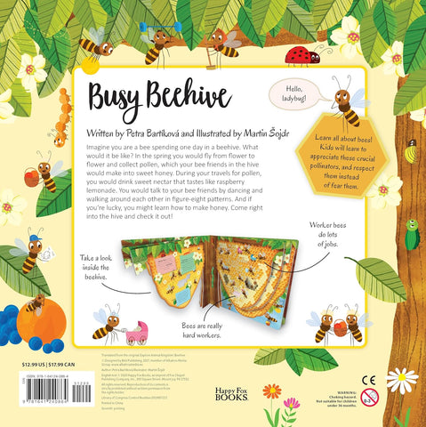 Discovering the Busy World of the Beehive (Happy Fox Books) Board Book Teaches Kids Ages 3-6 about Bees, Exploring a Hive with Each Page, plus Educational Facts and Vocabulary Words
