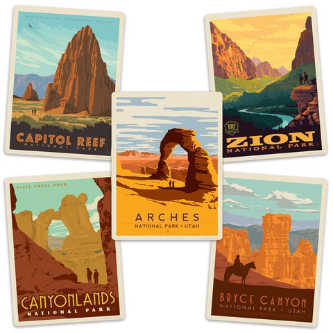Utah National Parks Wall Decal Set of 5