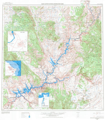 US Geological Survey Glen Canyon Recreation Area Map