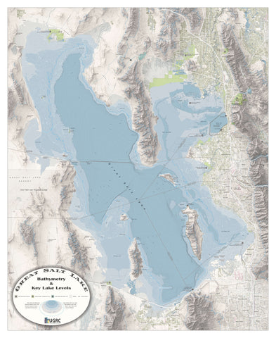 Great Salt Lake Bathymetry & Key Lake Levels 2022