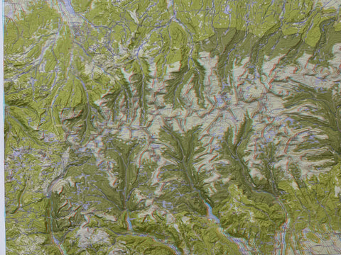 3D Kings Peak SW corner 100K Topographic Map