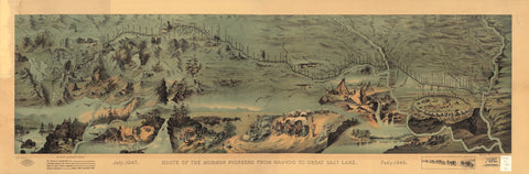 1897 map of the route of the Mormon pioneers from Nauvoo to Salt Lake.