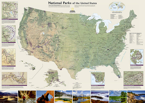 National Parks of the United States Wall Map