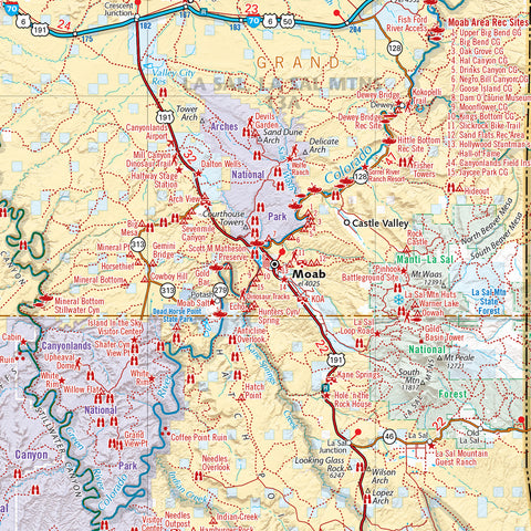 Benchmark Utah Recreation Wall Map