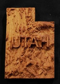 Utah Topographic Keepsake - 2 x 3 inch Wood Map