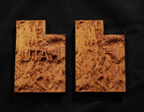 Utah Topographic Keepsake - 2 x 3 inch Wood Map