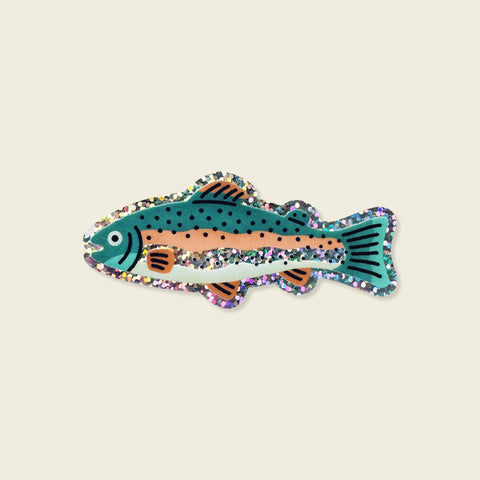 Rainbow Trout Glitter Sticker