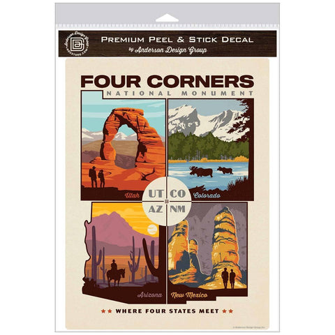 Four Corners Monument UT CO AZ NM Wall Decal