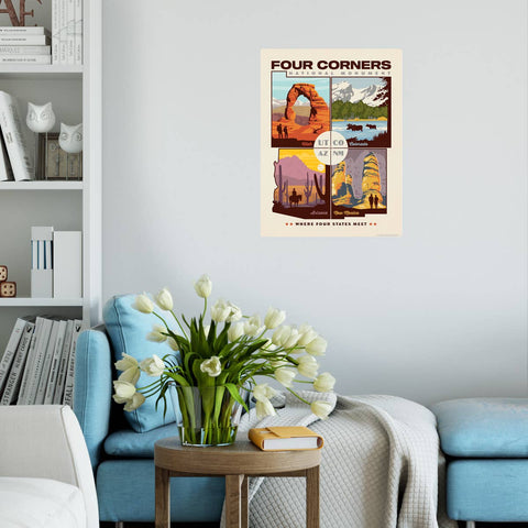 Four Corners Monument UT CO AZ NM Wall Decal