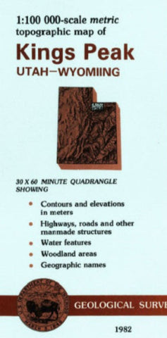 Kings Peak, Utah - 30x60 Minute USGS Topographic Map
