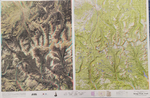 3D Kings Peak West 100K Topographic and Photographic