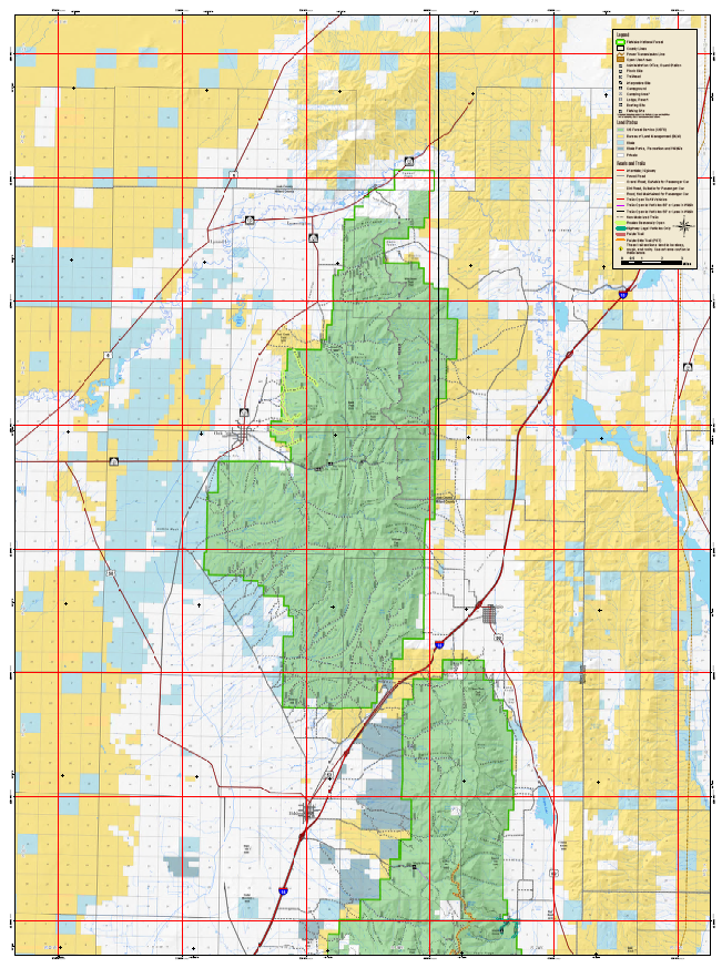US Forest Service Fillmore Ranger District Travel Map - Oak Creek Sect ...
