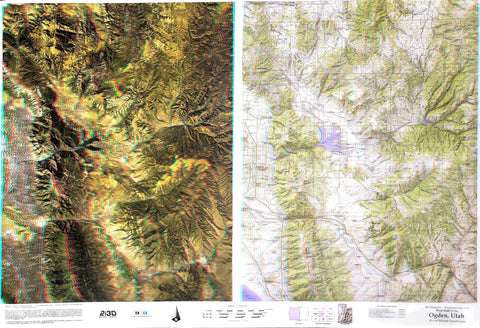 3D Topographic/ Photographic Map of the Western Half of the Ogden 30x60 Minute Quadrangle