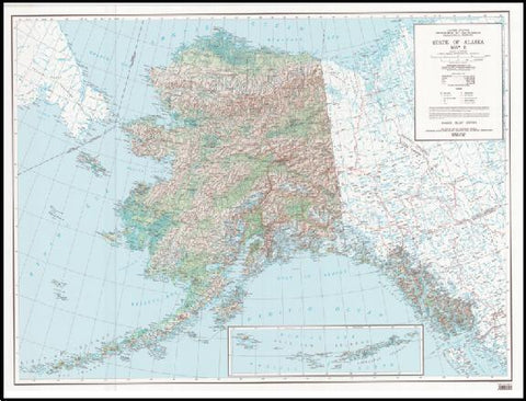 Alaska Shaded Relief Topographic Map 1:500,000 Scale