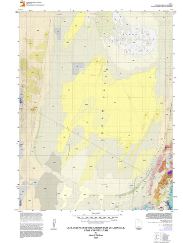 Geologic Map of the Goshen Pass Quadrangle, Utah County, Utah by Adam P. McKean, 14 p., 2 plates, scale 1:24,000, (M-286dm)