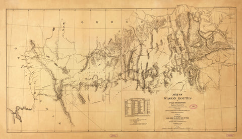 Historical Map of Wagon Routes in Utah Territory, 1859 (Standard)