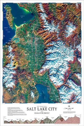 Salt Lake City & the Wasatch Front Laminated Map