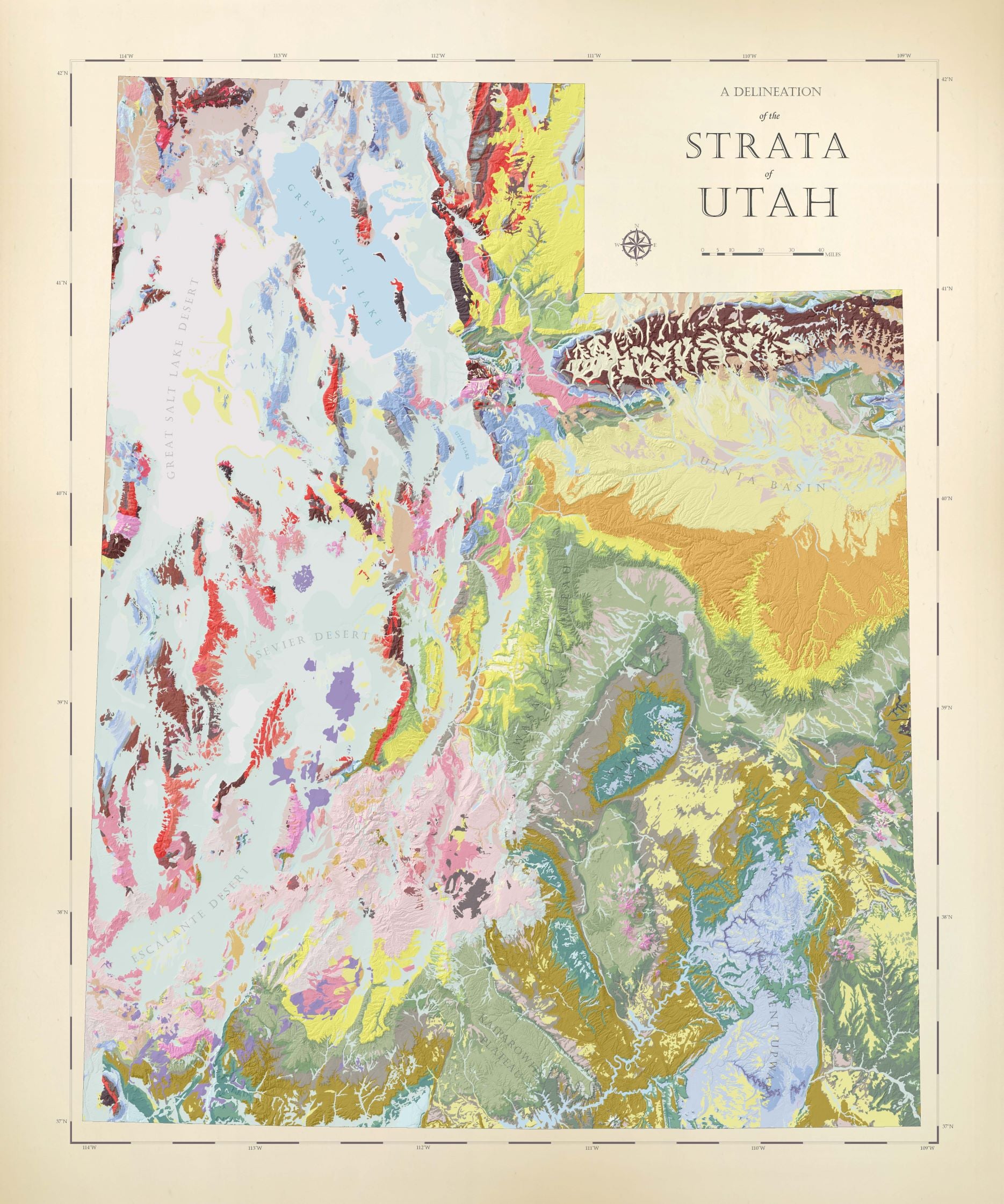 A Delineation of the Strata of Utah – The Natural Resources Map & Bookstore