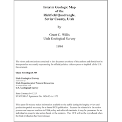 Open File Report 309, Open File Report-309, Open-File Report 309, Open-File Report-309, OFR 309, OFR309, willis, grant, grant c., g.c., g. c., gc