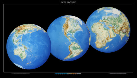 Raven - One World Shaded Relief Map