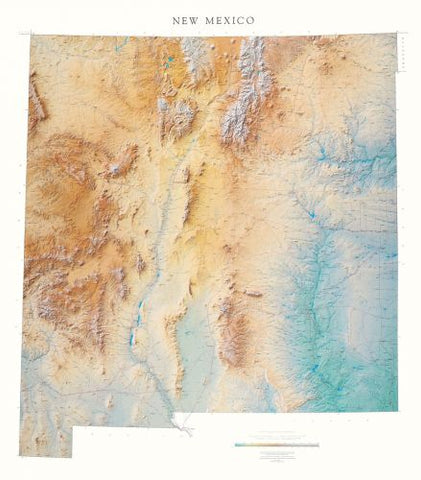Raven - New Mexico Shaded Relief Map