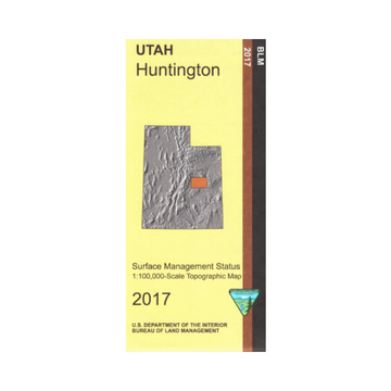 Huntington, Utah - 30x60 Minute BLM Surface Management Map